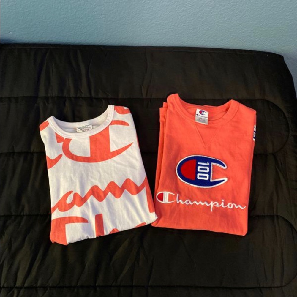 Jordan 4 pale citron with 2 champion shirts